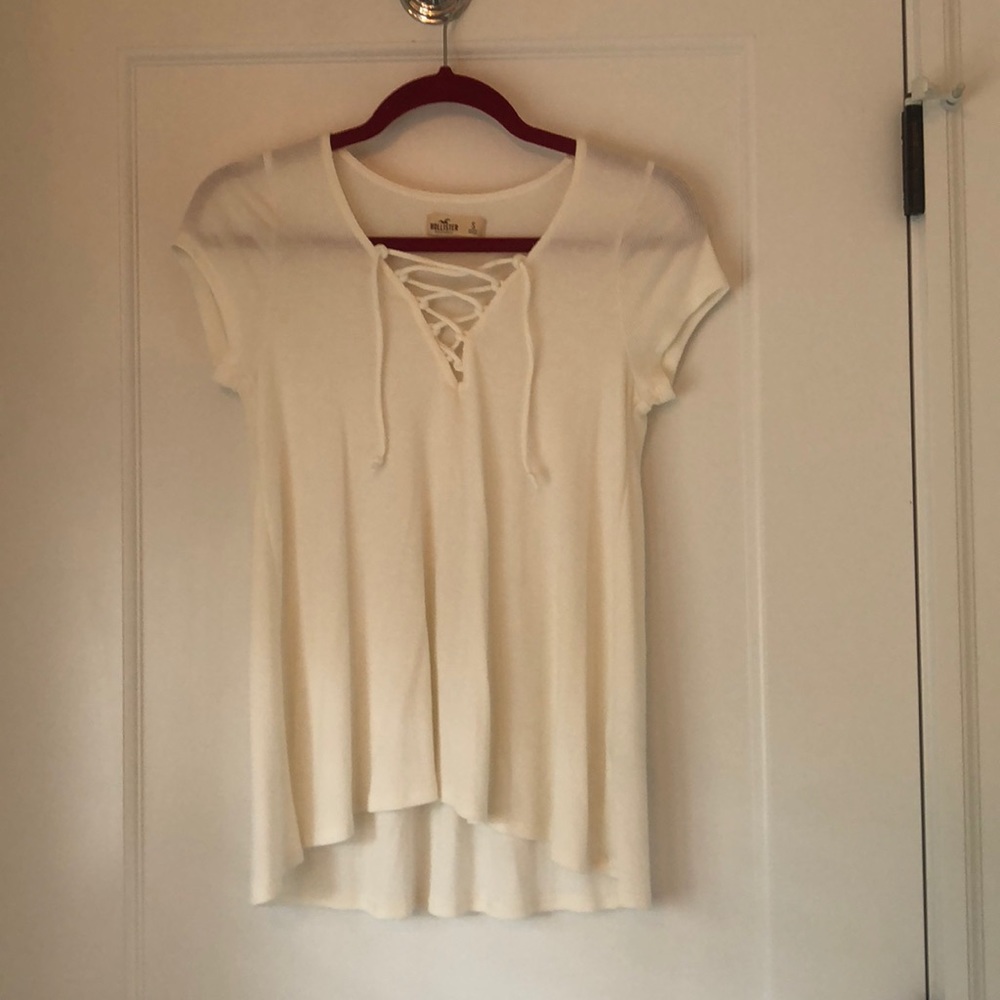 Hollister cross strapped white T Shirt